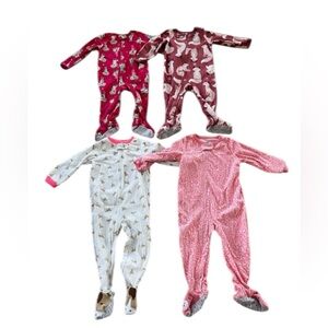 Bundle of 4 Fleece Footed Pajamas- size 2T Carter’s
